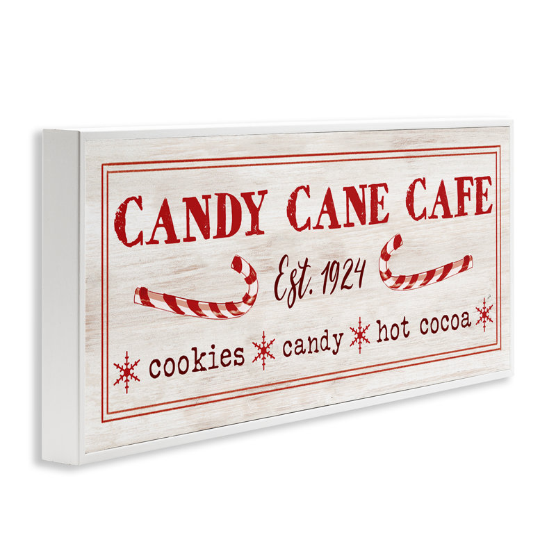 Giclée vintage encadrée par une canne de bonbon, design par Dogwood, H 10 po x l 24 po