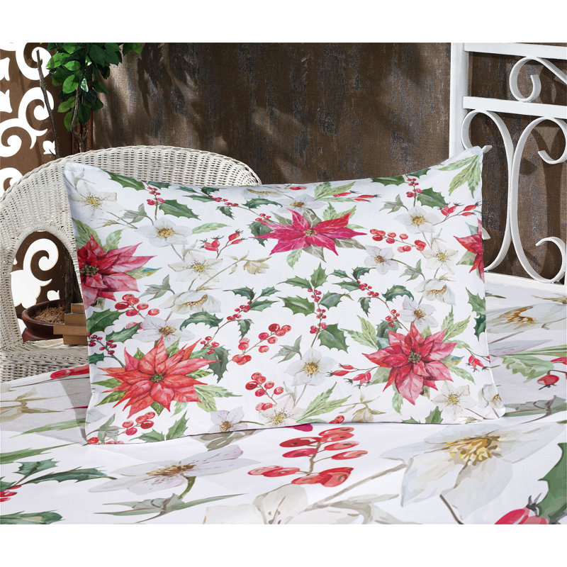 Ensemble de taie décorative à motif floral Ambesonne, rose, vert, blanc, Calking Sheet Set + 1 Fitted Sheet + 4 Pillowcases