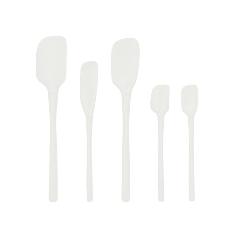 Flex-Core All Silicone Assorted Spatulas - set of 5 White