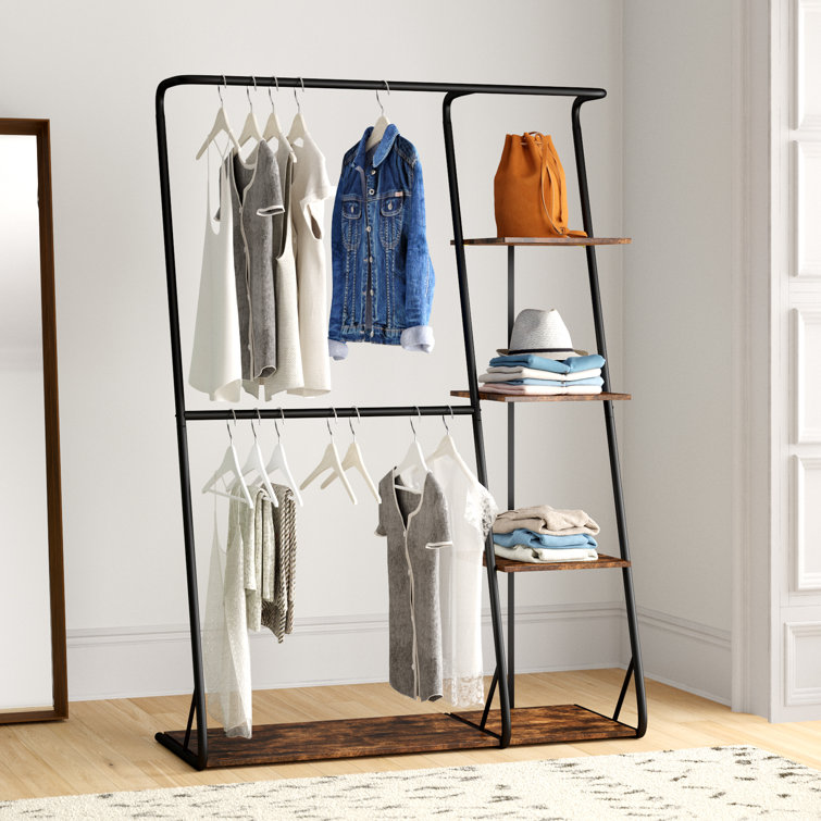 Boff 48.31'' W Rustic Z-Frame Wardrobe with Shelves