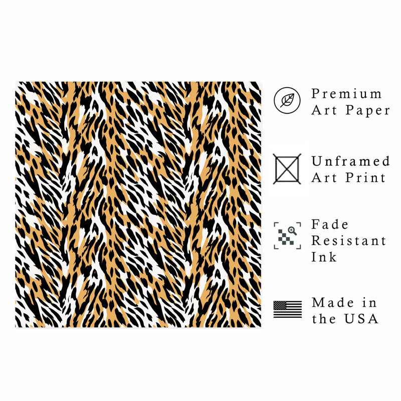 Animals Abstract Animal Print Pattern VI Modern Unframed Art Print, 16" H x 16" W