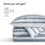 Ensemble de courtepointe en jacquard de coton très grand Sleep Zone 3 pièces pour rayures toutes saisons 106 x 96 bleu marine-116564152-116564158