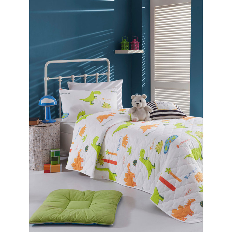 Eversley Cotton No Pattern Bedspread with Pillowcases, White, W225 x L240cm