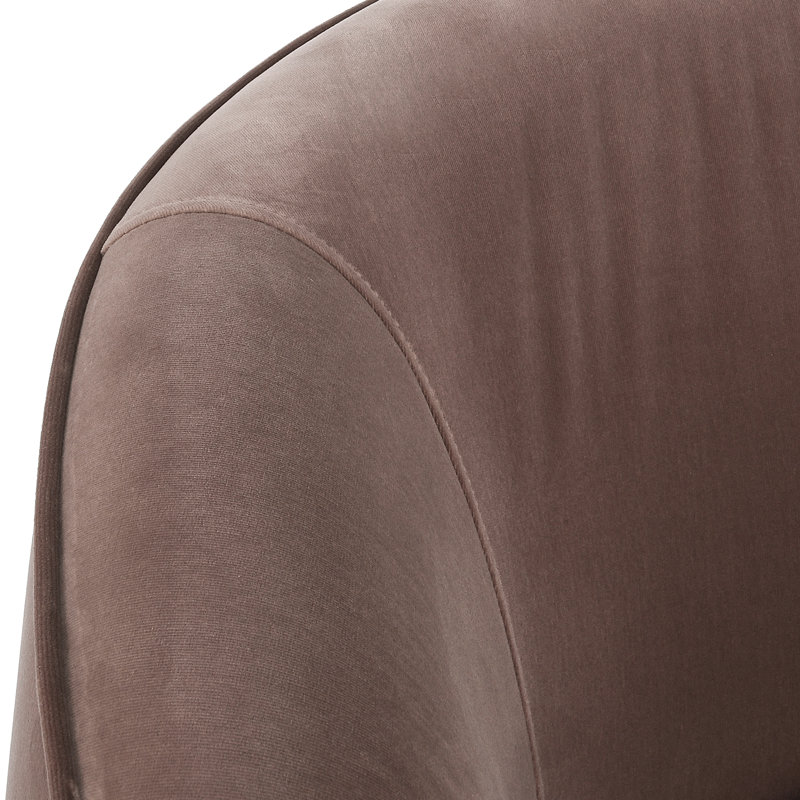 Layla Swivel Barrel Chair, Brown Velvet