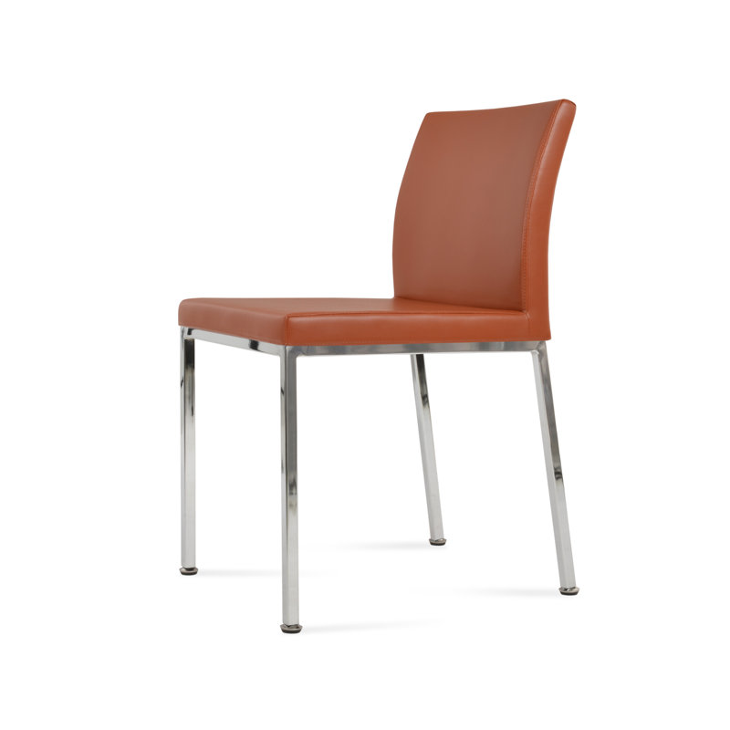 Aria Metal Adjuster Side Chair, Chrome, PPM Cinnamon 