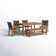 Fleur 7 - Person Wood Patio Dining Set with Rectangular Table