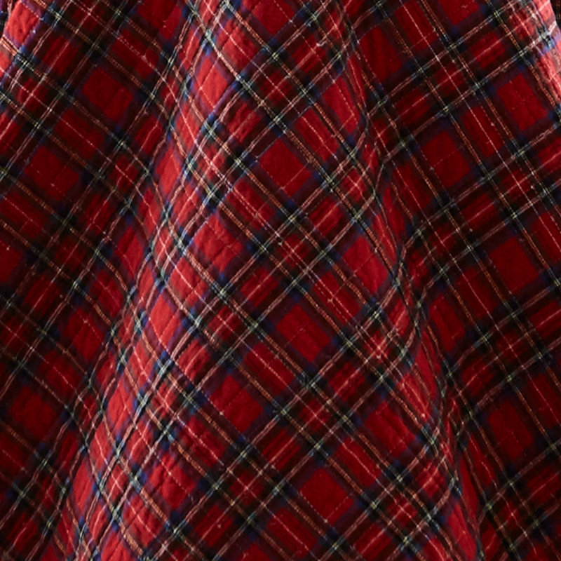 Plaid Fur Quilt Set, King Quilt + 2 King  Shams