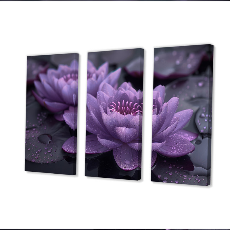 Ensemble d'art mural Saltzman - Lotus, H 28 po x l 36 po x P 1 po