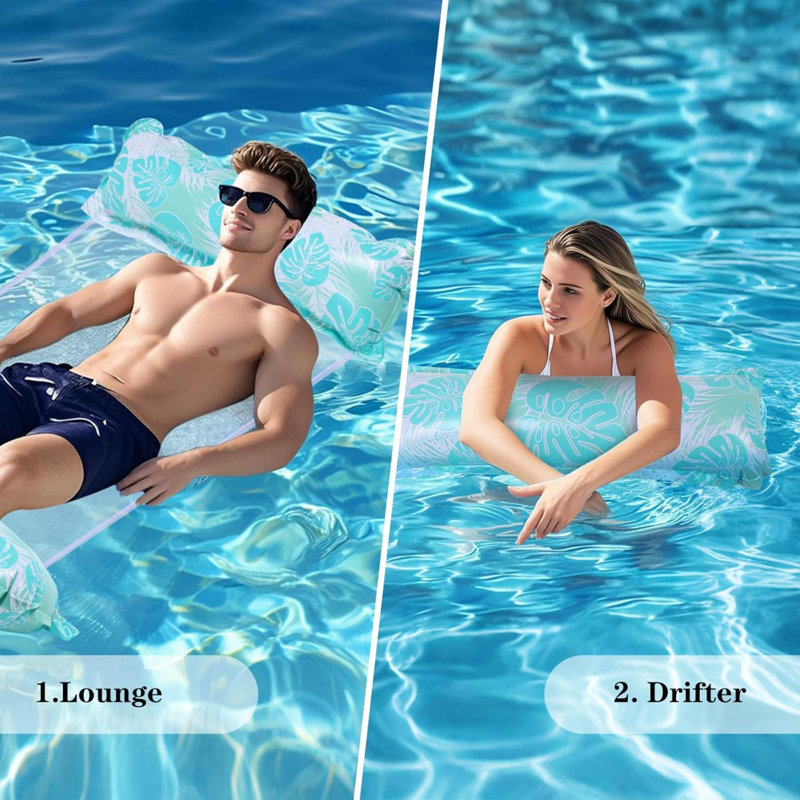 Ensemble de 5 coussins gonflables gonflables pour piscine, chaise longue pour piscine, radeau de piscine et hamac pour adultes