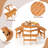 6-person Round Picnic Table Set With 3 Built-in Benches 2" Umbrella Hole-1685156741