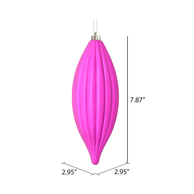 Ornement en forme de fleuron 8 po nLine, Fuchsia mat