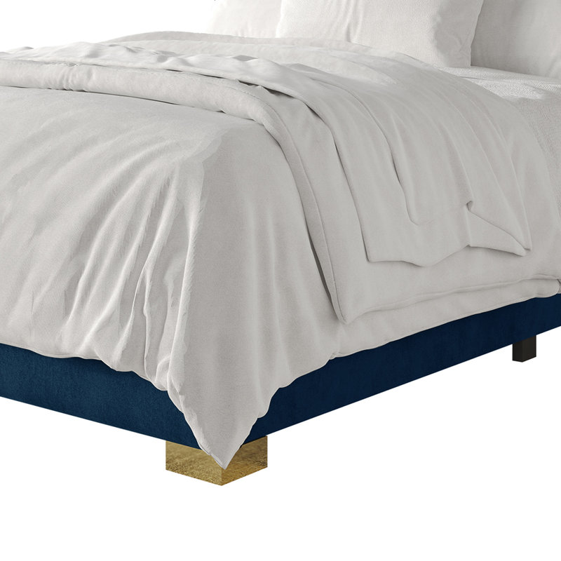 Lit tapissier standard Bentall, Bleu marine, Simple