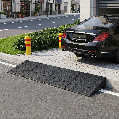 Rampe de seuil résistante en caoutchouc 5,9 po pour rampe d'accès, allée antidérapante d'une capacité de 4 400 lb pour les voitures, les camions et les garages