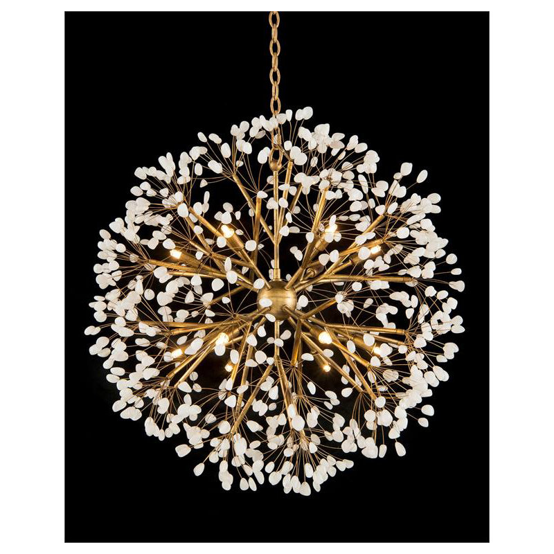 Lustre sphérique à douze lumières en quartz