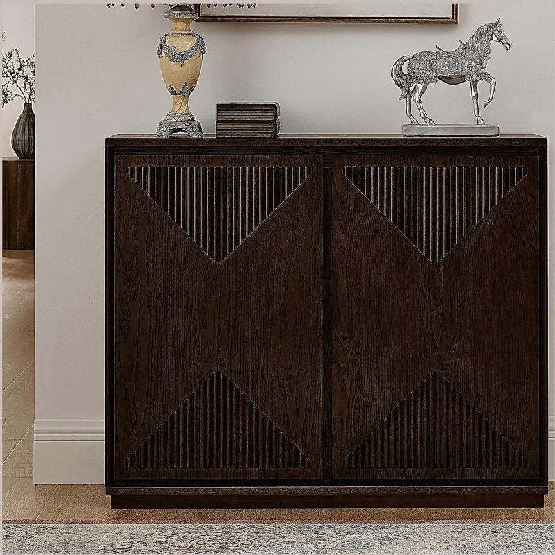 Armoire de rangement Mid-Century moderne, buffet avec rangement, armoire d'appoint étroite, Noyer foncé