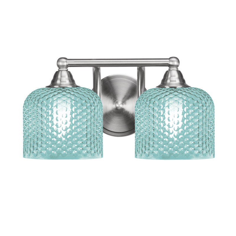 Barre d'éclairage de salle de bain 2 lumières Paramount, H 7,5 po x l 14,25 po x P 8 po, Nickel brossé, Deux lumières