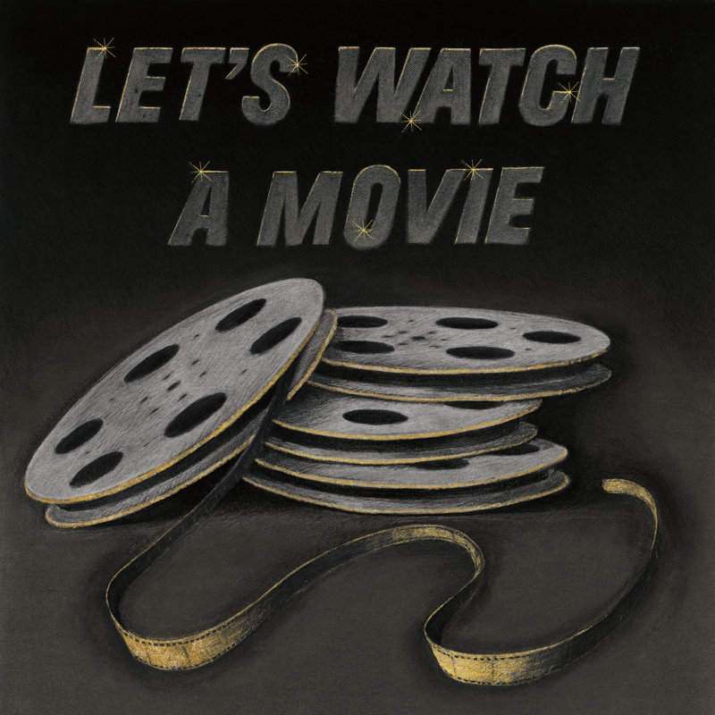 Lets Watch A Movie by Wild Apple Portfolio - Wrapped Canvas Print, 91cm H x 91cm W