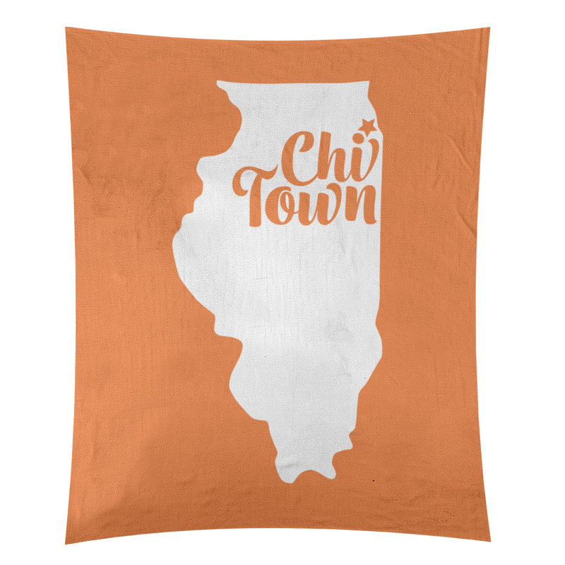 Tapisserie de Chi Town, Illinois, H 80 po x l 68 po, Orange