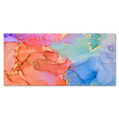 " Blue Luxury Abstract Fluid XIX " Watercolor Painting