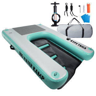 Dog Water Ramp, Inflatable Dog Float Floating Ramp Ladder For Pools Boats Docks ,With Pump/Rope/Repair Kit - Pvc Anti-Slip