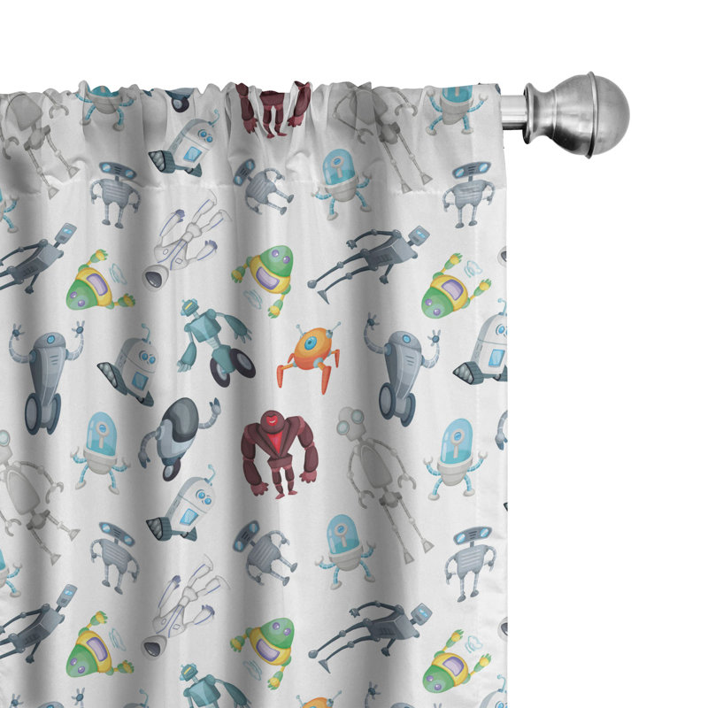 Panneaux de rideaux semi-diaphanes avec passe-tringle Alien, 28 po x 63 po