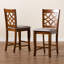 Upholstered Counter Stool with Solid Wood Frame