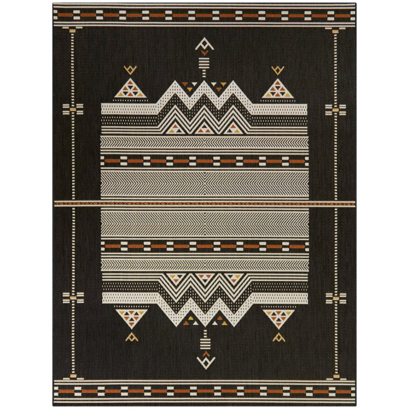 Tapis intérieur / extérieur gris anthracite Adriaan, Rectangle 7 pi 10 po x 10 pi