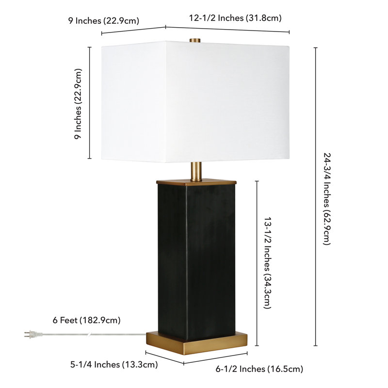 Lampe de table standard en bronze noirci 25,5 po Kray