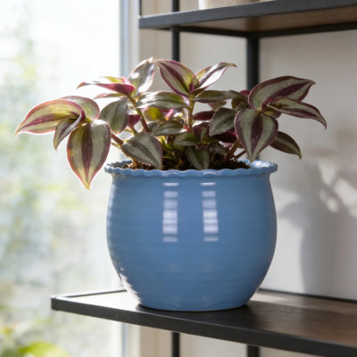 Pot rond en résine recyclée Blue Heaven