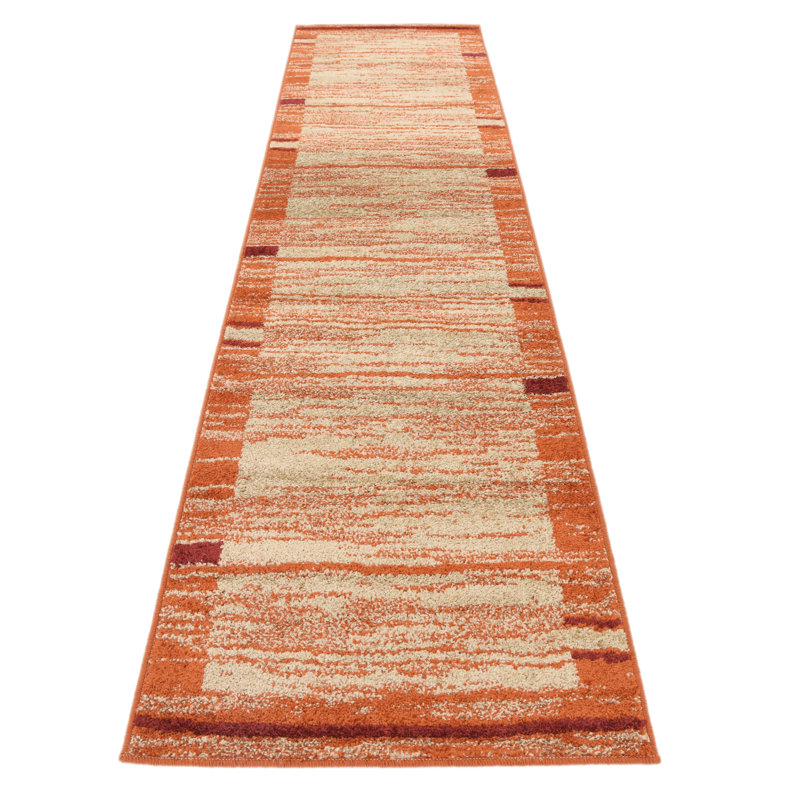 Guzzi Orange/Beige/Red Rug, Runner 76 x 305cm