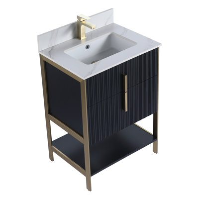 Meuble-lavabo moderne avec plateau en pierre Serenity