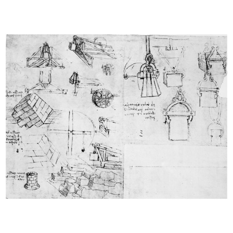 Fol. 10v-b Codex Atlanticus 1478-1518 (pen & amp; encre sur papier) par Leonardo Da Vinci - Estampe numérique
