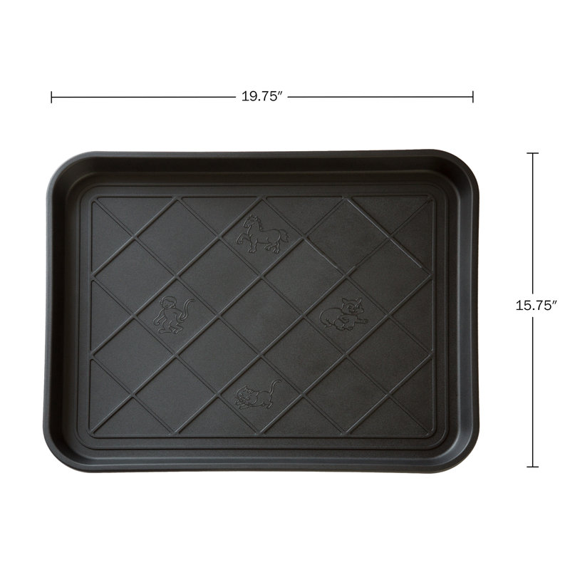  All-Weather Boot Tray - Water-Resistant Plastic Mud Pan, Pet Food Tray, and Outdoor or Indoor Shoe Mat for Entryway by Stalwart