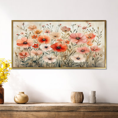 «Pink Green Gabriel II», reproduction d'art sur toile encadrée florale