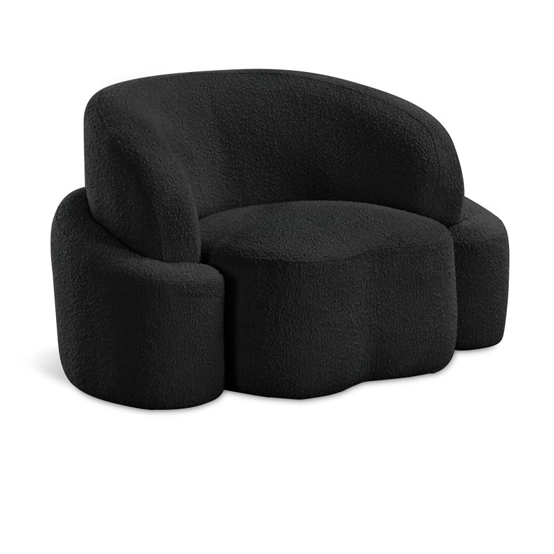 Hinely 46 de large, Tissu bouclé noir