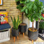 Modern Ribbed Cylinder Round Planter with Feet-2118313553-2118313558
