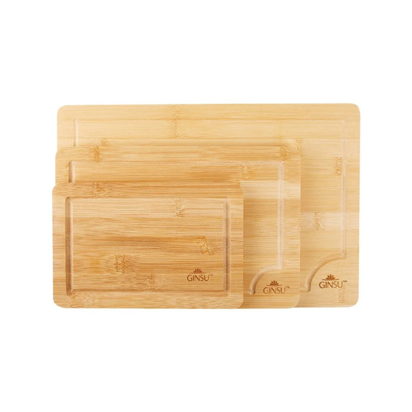 Timber Valley 3 Piece Bamboo Cutting Board Set with Stand