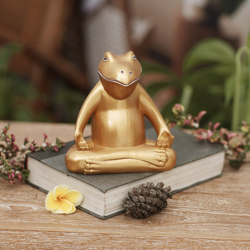 Figurine en bois Peaceful Frog