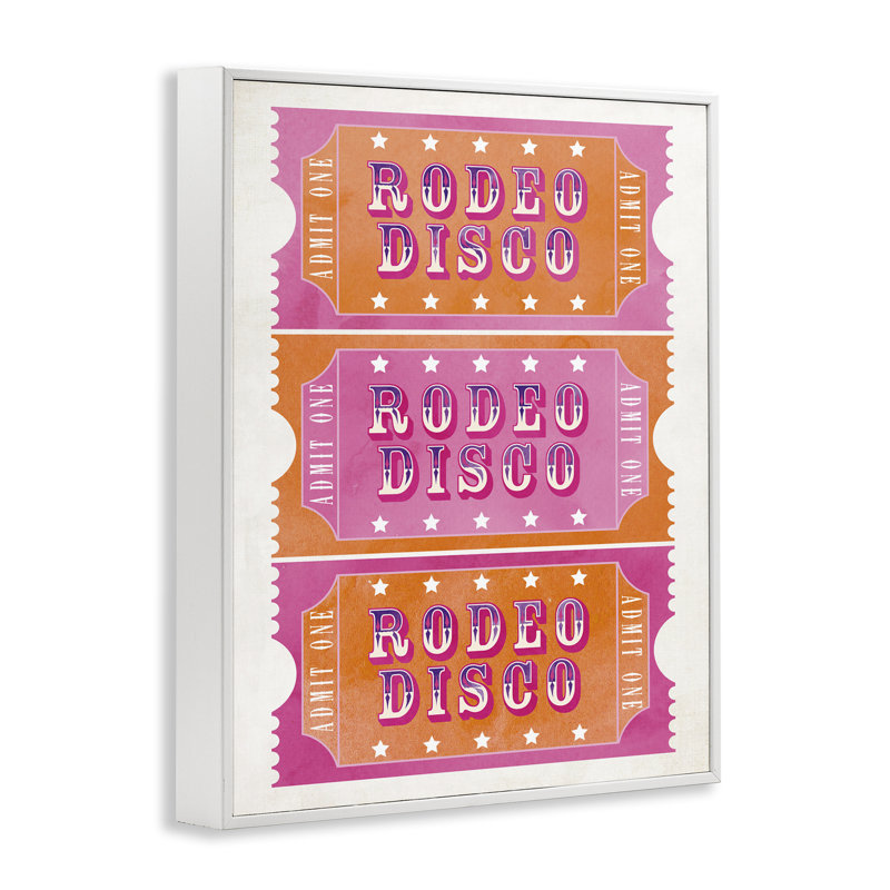 Rodeo Disco Bill Stub, encadrée, estampe numérique, design par Susan Arnot, H 30 po x l 24 po