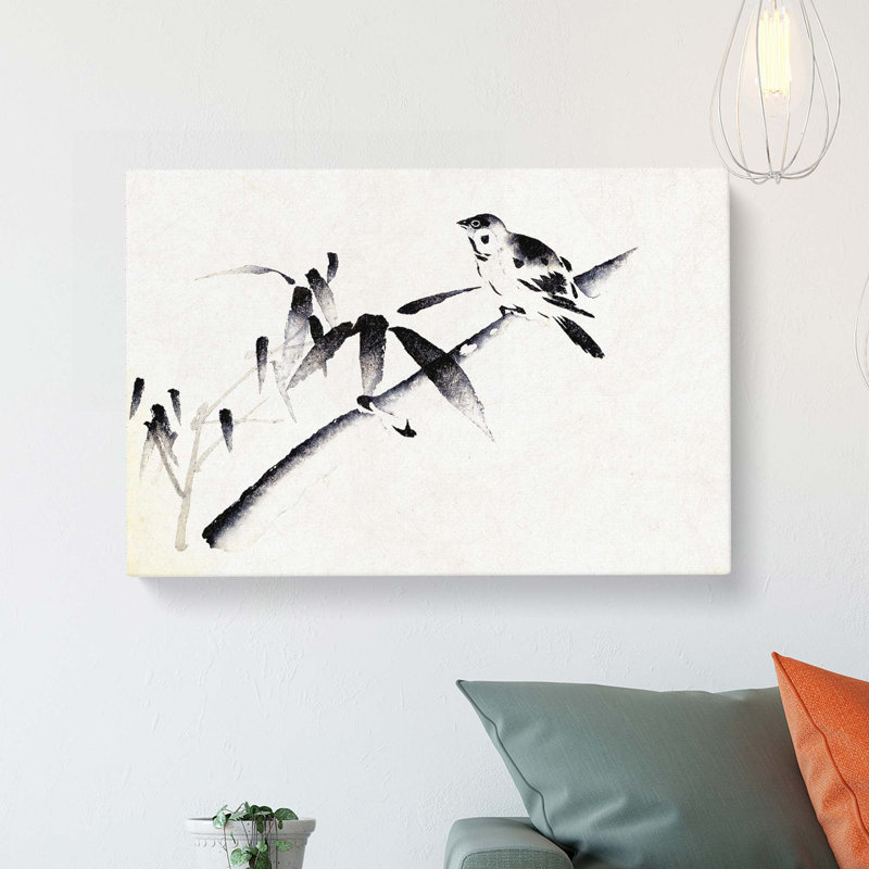 Bird on a Branch by Maruyama Okyo - Wrapped Canvas, 40cm H x 60cm W x 3cm D