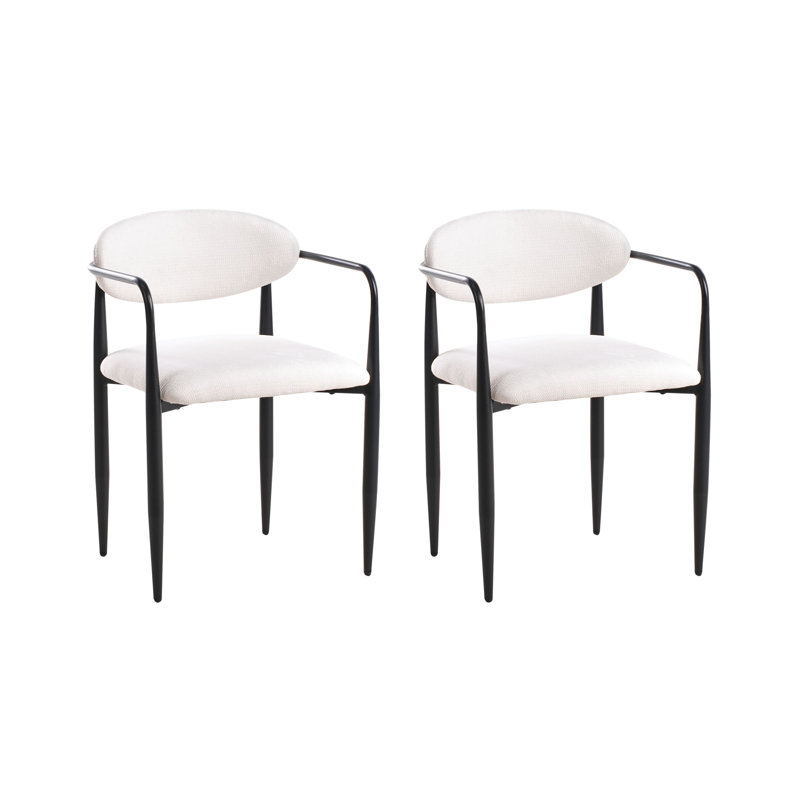 Set of 2 Dining Chairs TANEVIK Fabric, Light Beige