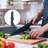 RAINBEAN Kitchen Knife Set With Block, 7-Piece Stainless Steel Knife Set With Scissors, Black
