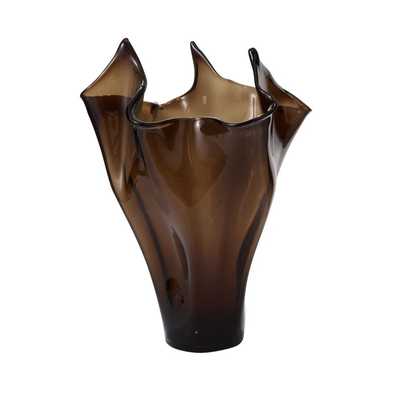 Vase en verre 16 po x 21,5 po, H 21,5 po x l 16 po x P 16 po