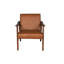 Élégant fauteuil d'appoint en similicuir brun rembourré 1pc