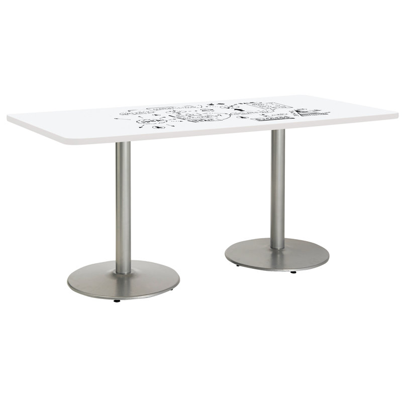 Table de salle de pause, H 29 po x L 84 po x l 42 po, Argent