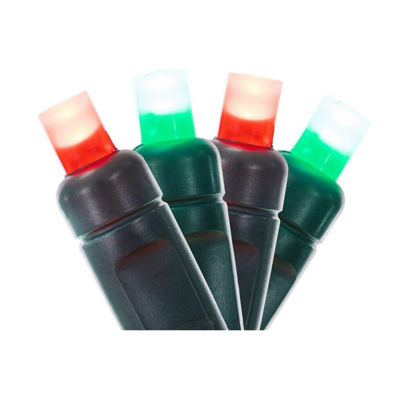 50 Frosted Red-Green Wide Angle Single Mold End-Connecting LED Light Set