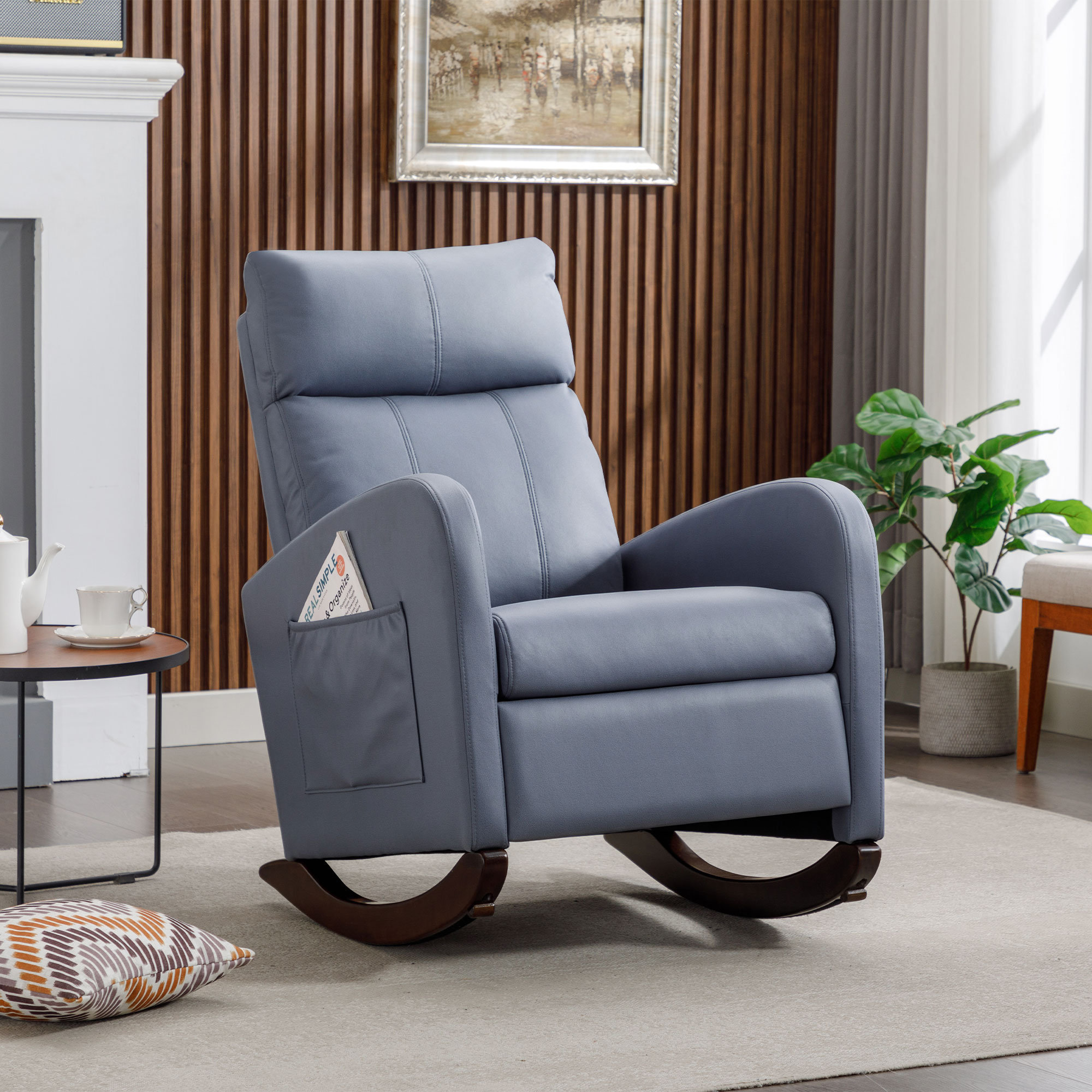 George Oliver Jimere 26'' Wide Modern Solid Wood Rocking Chair ...