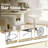 Swivel Upholstered Adjustable Height Counter Stool with Metal Frame-1309875891