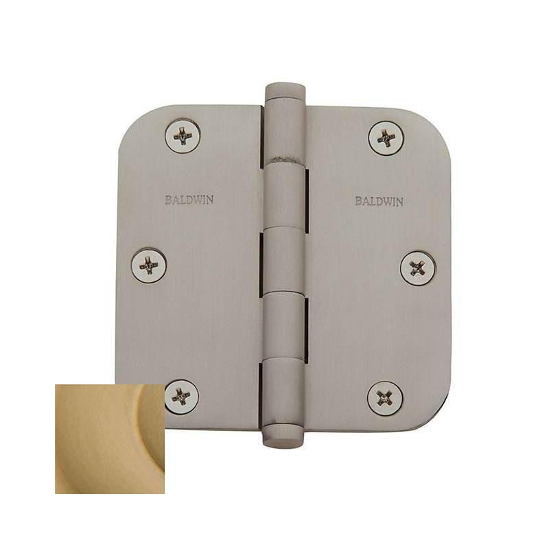 3.5" H × 3.5" W Butt/Ball Bearing Single Door Hinge, Antique Brass