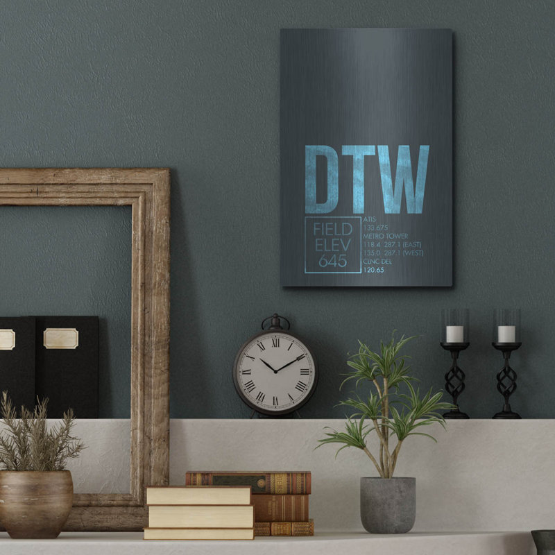 Art mural en métal Trinx «DTT ATC» par O8 à gauche, H 16 po x l 12 po